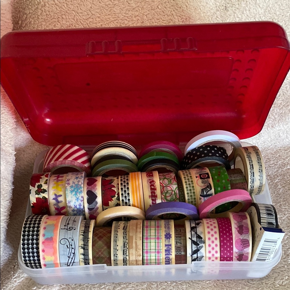 Colorful Washi Tape Set in Red Box